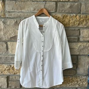 Ashley by 26 International White Button Down Shirt Size Large